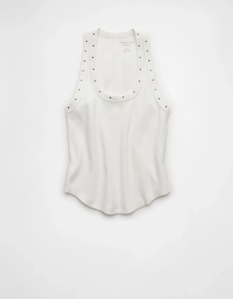 AE Studded Scoop Neck Tank Top