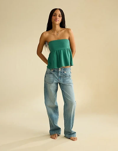 AE Gathered Babydoll Tube Top