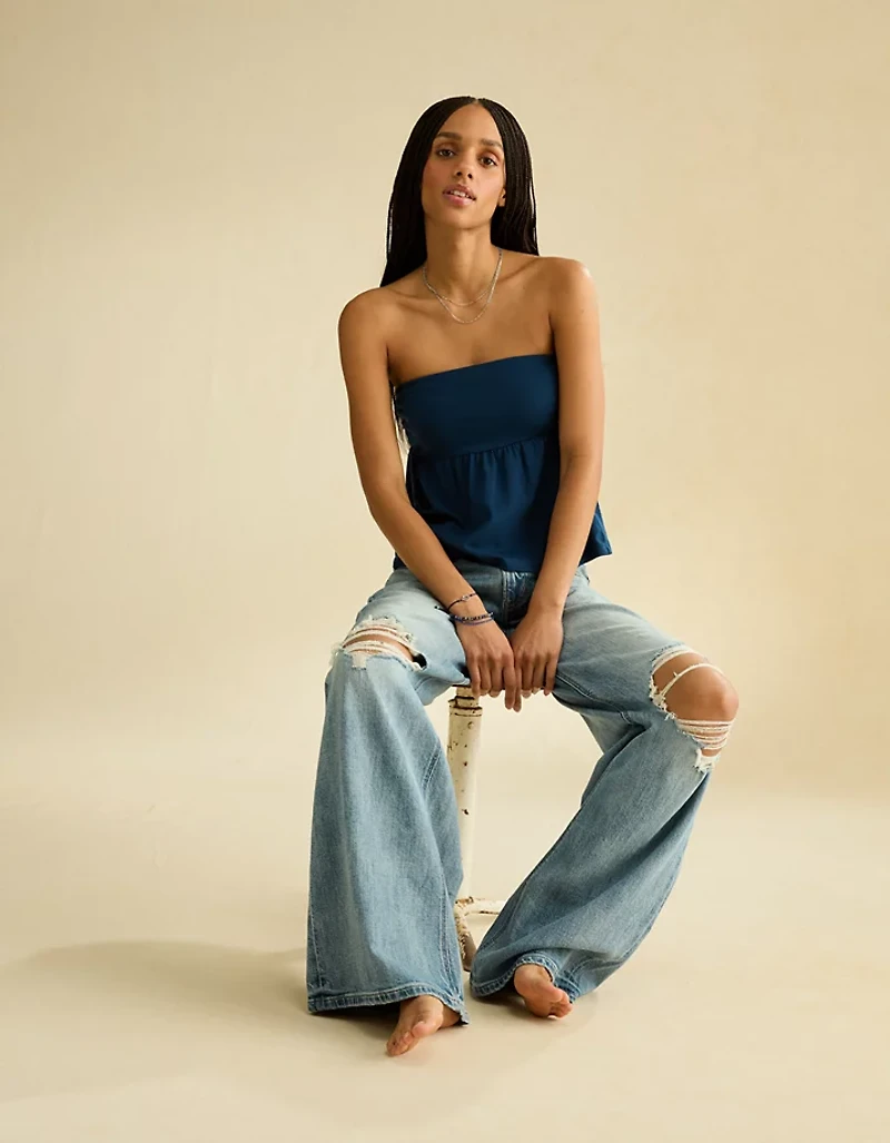 AE Gathered Babydoll Tube Top