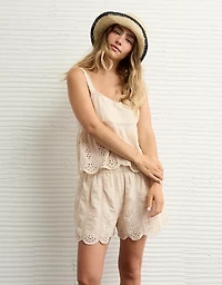 AE High-Waisted Eyelet Short