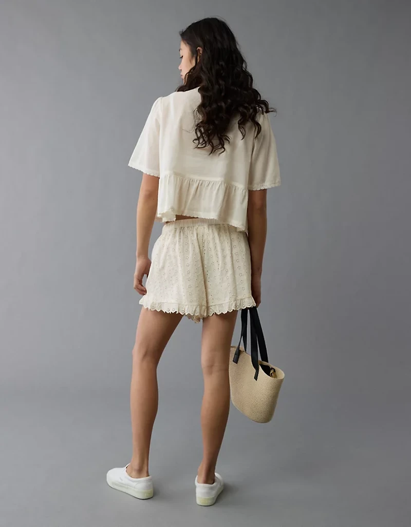 AE High-Waisted Eyelet Ruffle Short