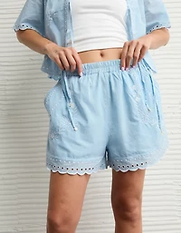 AE High-Waisted Embroidered Short
