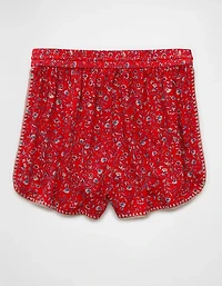 Short à ourlet dauphin taille haute motif floral AE