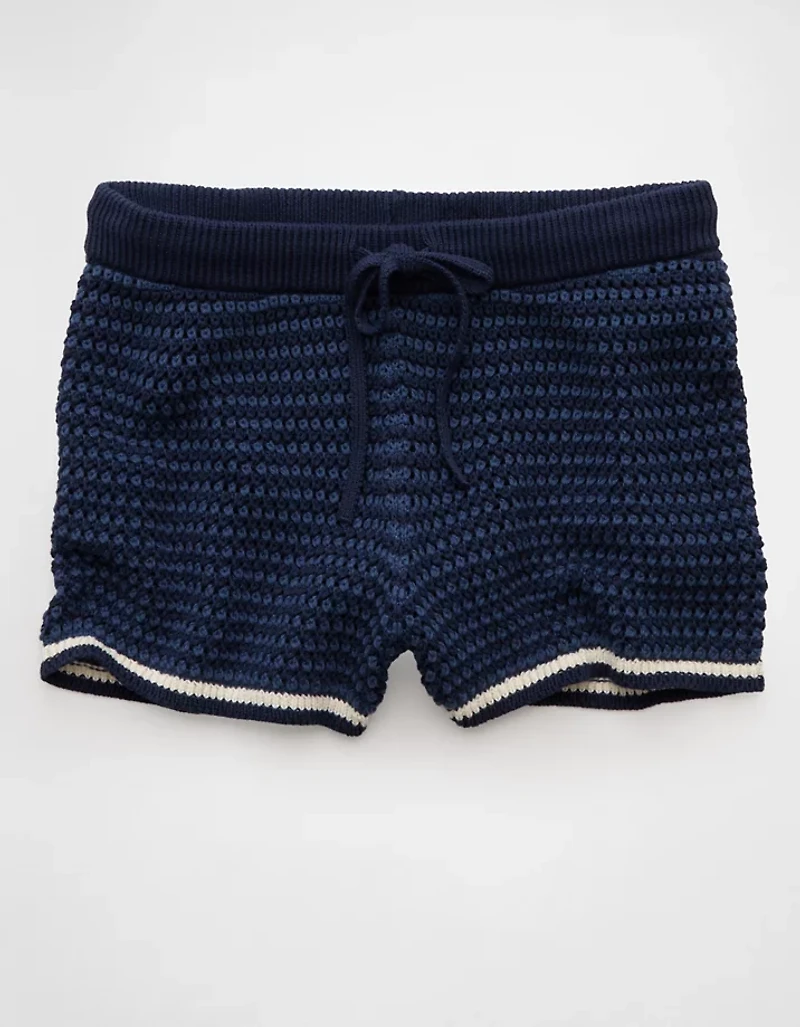 AE Crochet Sweater Striped Short