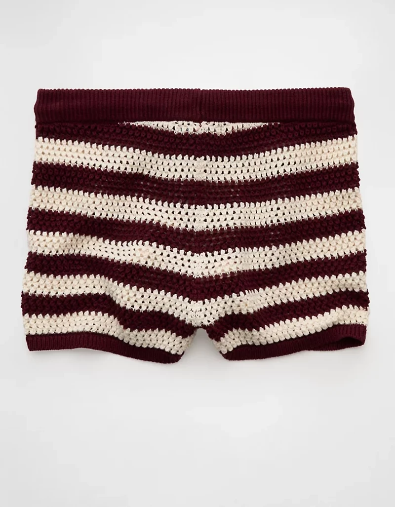 Short à rayures en tricot au crochet AE