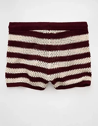 Short à rayures en tricot au crochet AE