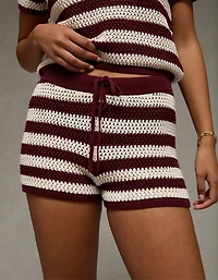 Short à rayures en tricot au crochet AE