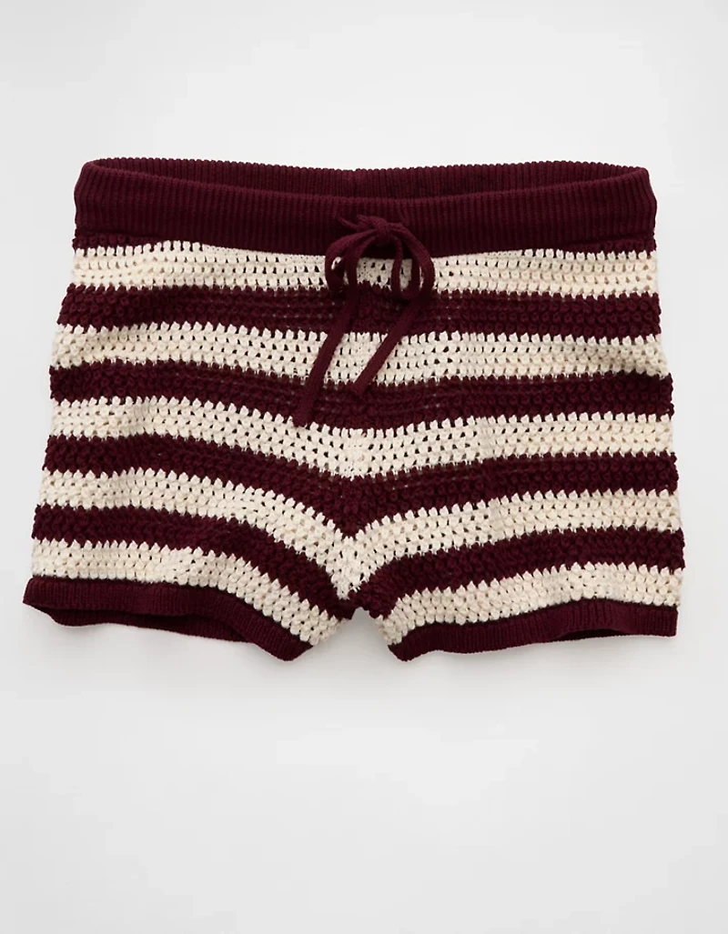Short à rayures en tricot au crochet AE