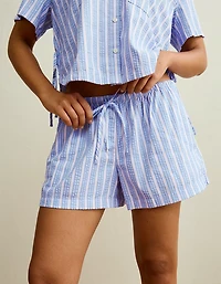 Short à taille moyenne en crépon de coton AE