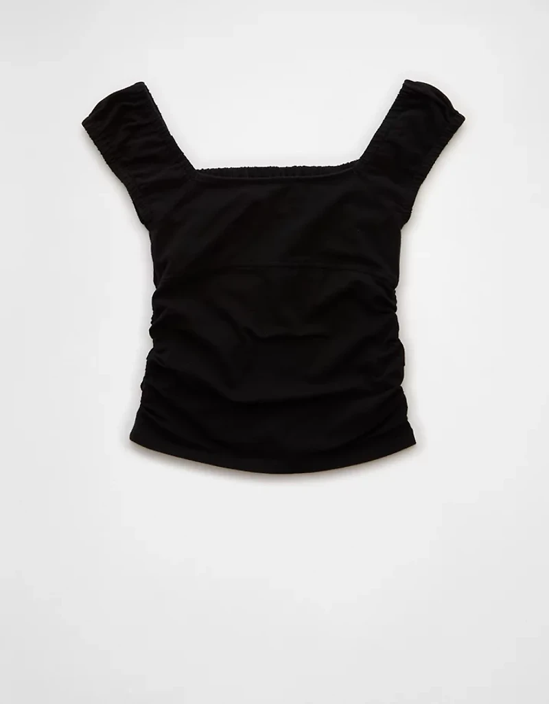AE Ruched Square Neck T-Shirt