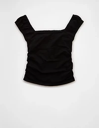 AE Ruched Square Neck T-Shirt