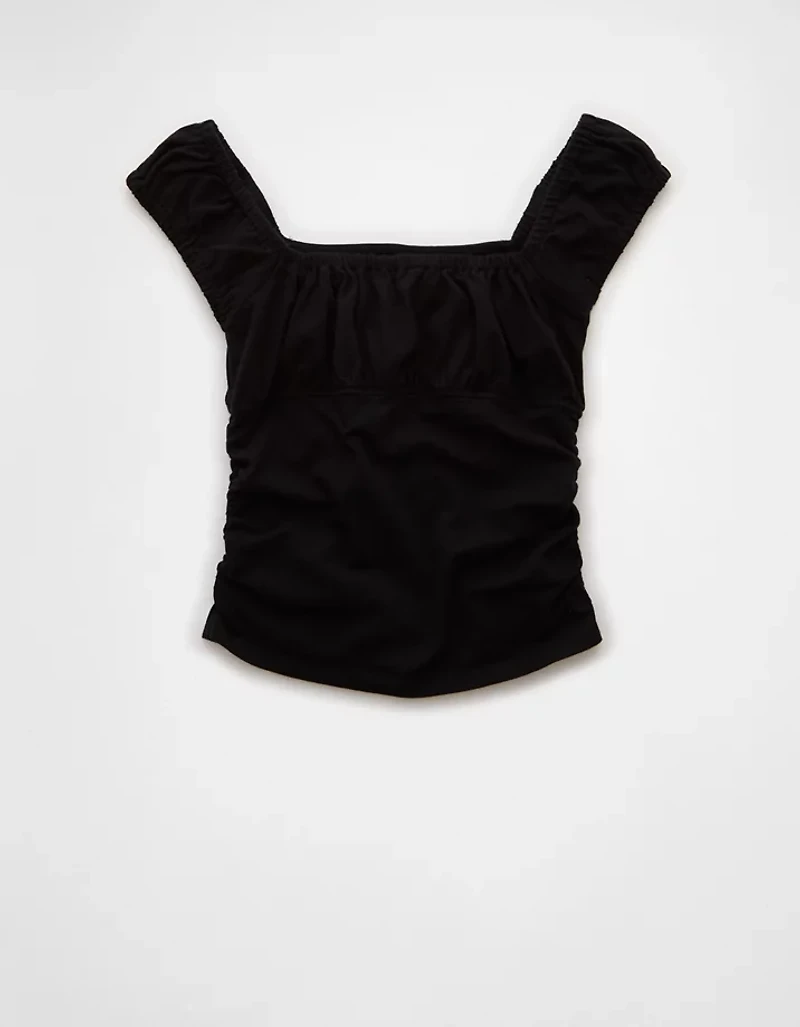 AE Ruched Square Neck T-Shirt
