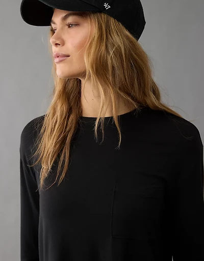 AE Soft & Sexy Long-Sleeve Pocket T-Shirt