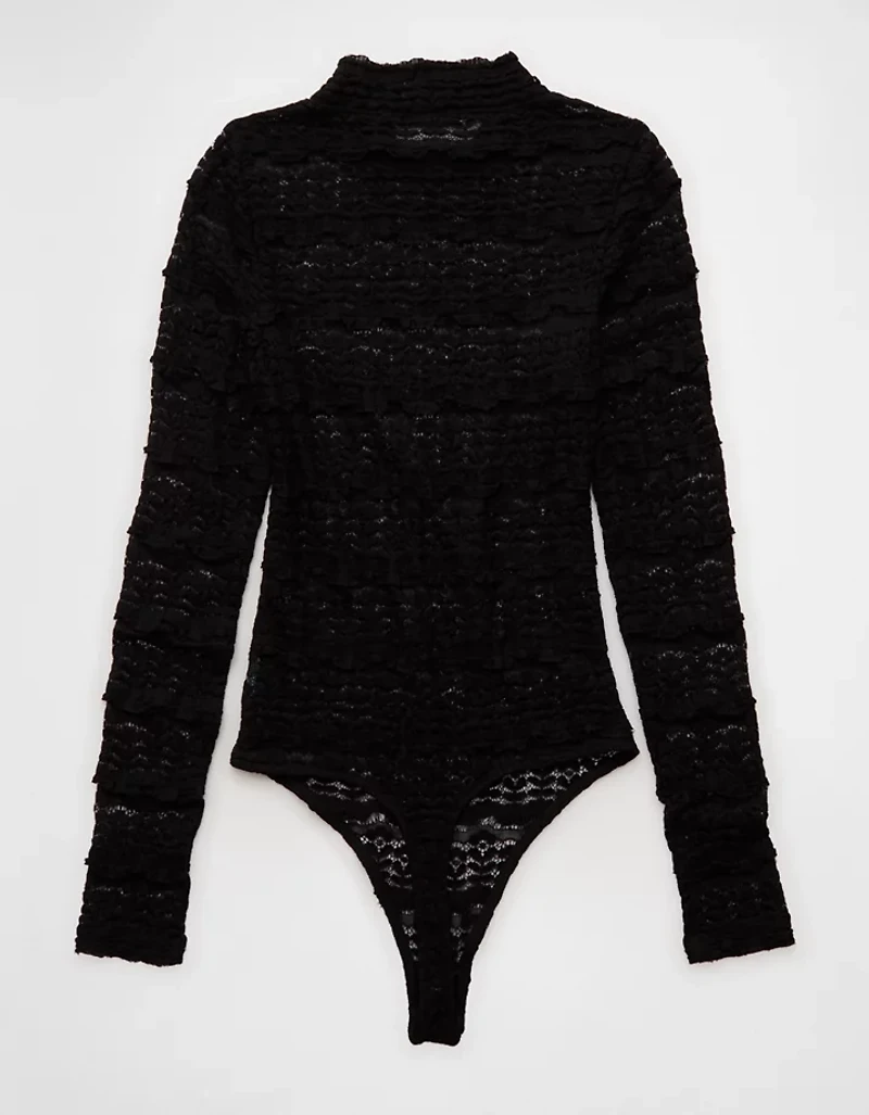 AE Long Sleeve Mock Neck Lace Bodysuit