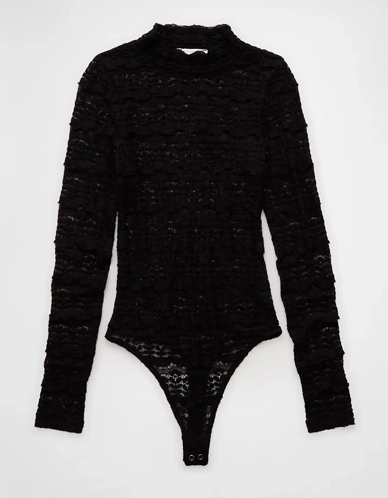 AE Long Sleeve Mock Neck Lace Bodysuit