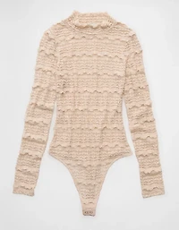 AE Long Sleeve Mock Neck Lace Bodysuit