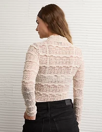 AE Long Sleeve Mock Neck Lace Bodysuit