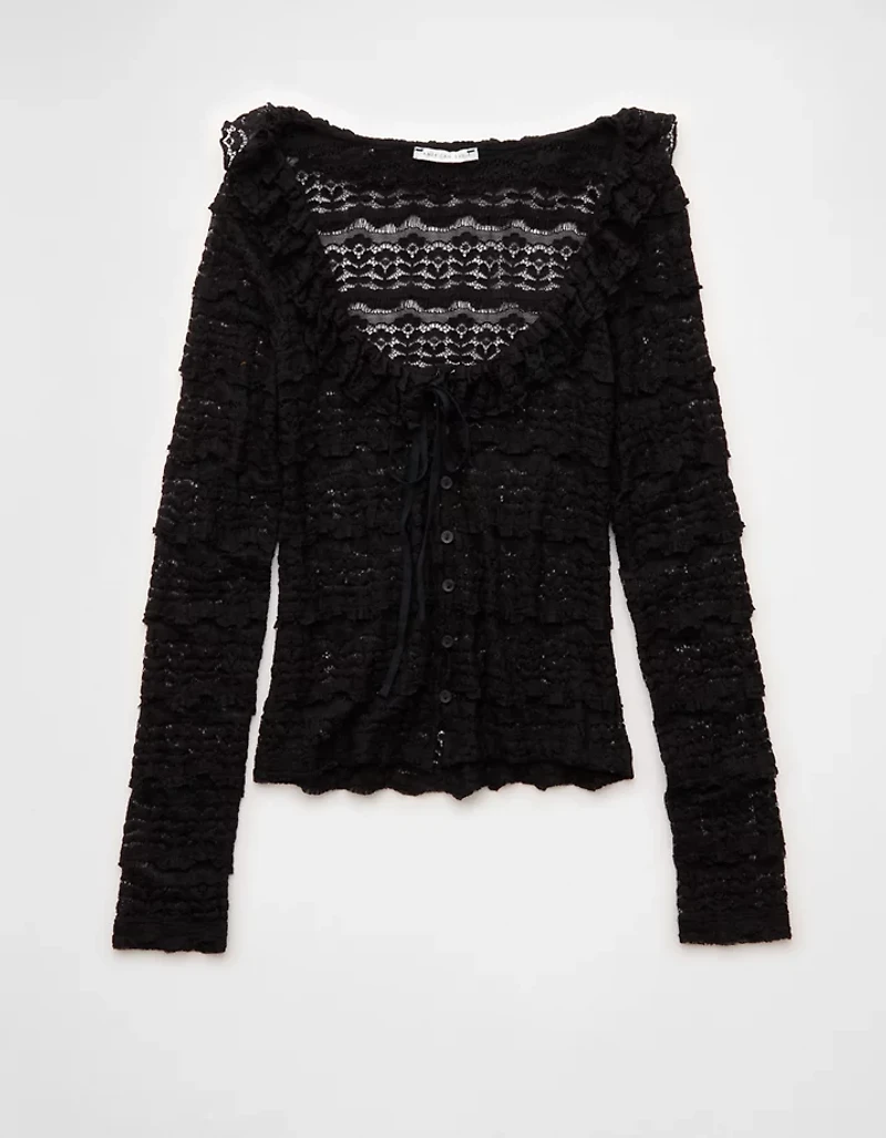 AE Ruffle Neck T-Shirt