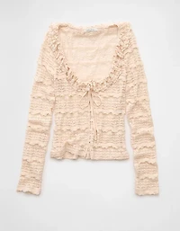 T-shirt à encolure volants AE