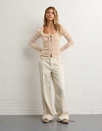 T-shirt à encolure volants AE