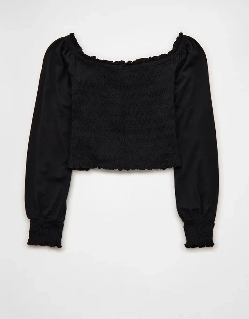 AE Sunchaser Off-the-Shoulder Smocked Tee