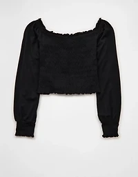 AE Sunchaser Off-the-Shoulder Smocked Tee