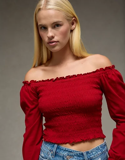 T-shirts à smocks et épaules dénudées Sunchaser AE