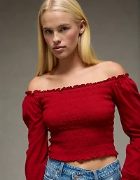 T-shirts à smocks et épaules dénudées Sunchaser AE