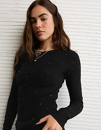 AE Long Sleeve Rhinestone T-Shirt