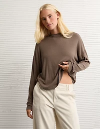 AE Soft & Sexy Long Sleeve Mockneck T-Shirt