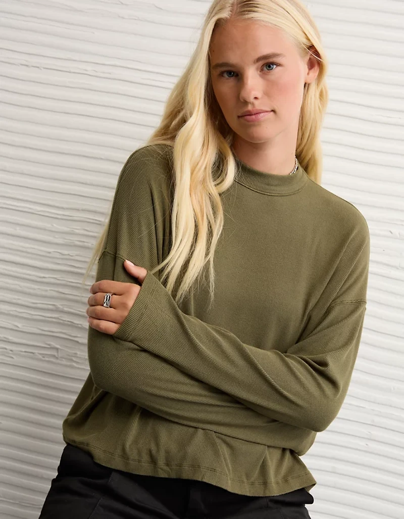 AE Soft & Sexy Long Sleeve Mockneck T-Shirt