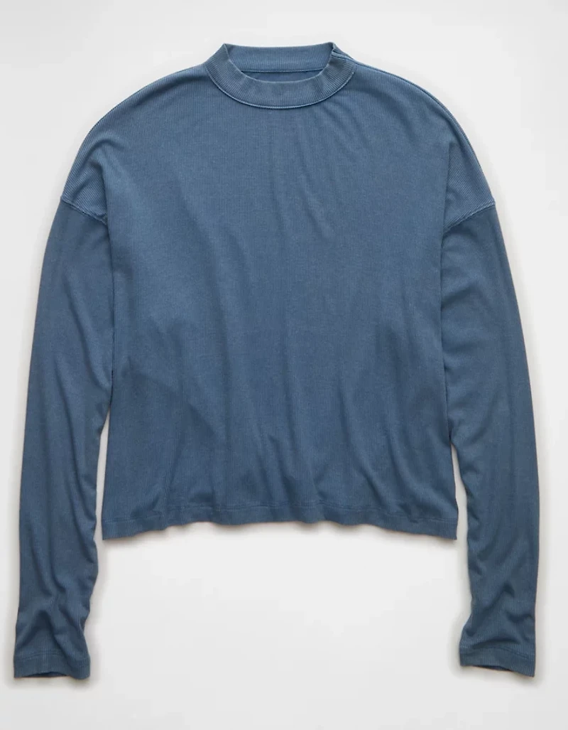 T-shirt AE Doux et sexy à manches longues col haut
