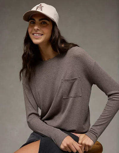 AE Soft & Sexy Long Sleeve Pocket T-Shirt