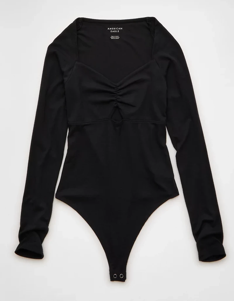AE Long Sleeve Bow Front Bodysuit