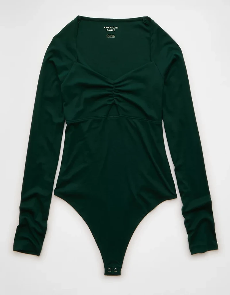 AE Long Sleeve Bow Front Bodysuit