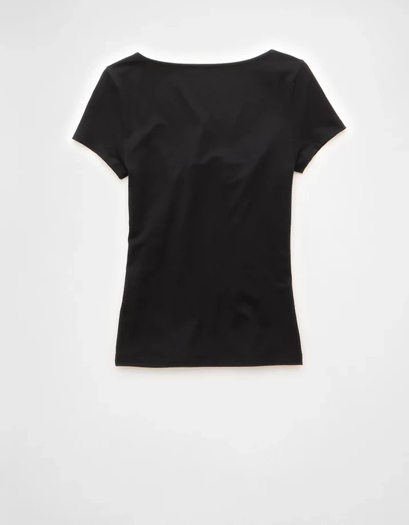 AE Square Neck Hey Baby Tee