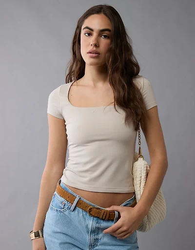 AE Square Neck Hey Baby Tee