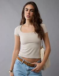 AE Square Neck Hey Baby Tee