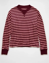 AE Long-Sleeve Waffle Plush Crew Neck Tee