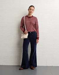 AE Long-Sleeve Waffle Plush Crew Neck Tee