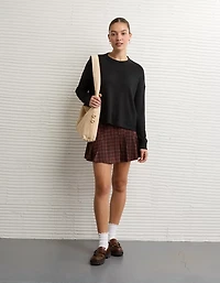 AE Long-Sleeve Waffle Plush Crew Neck Tee