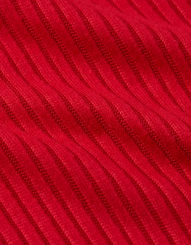 T-shirt à col rond pelucheux et manches longues gaufré AE