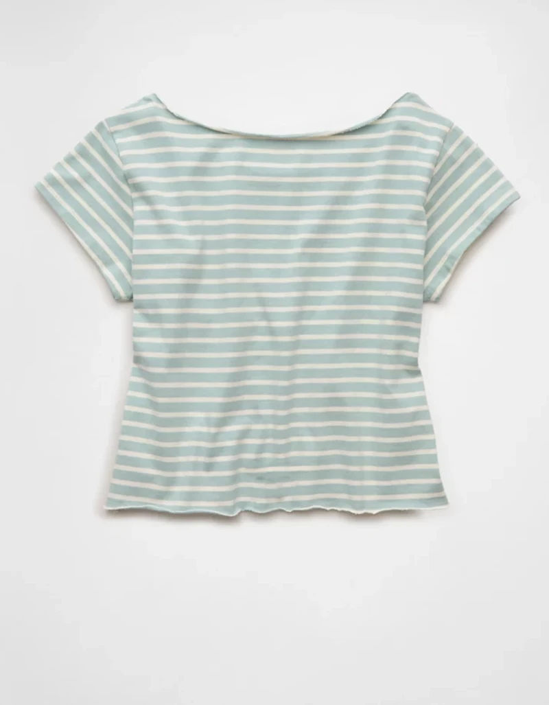 AE Off-the-Shoulder Striped T-Shirt
