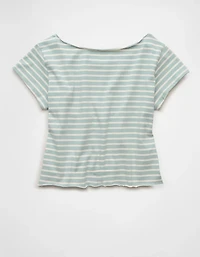 AE Off-the-Shoulder Striped T-Shirt