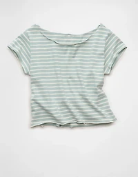 AE Off-the-Shoulder Striped T-Shirt