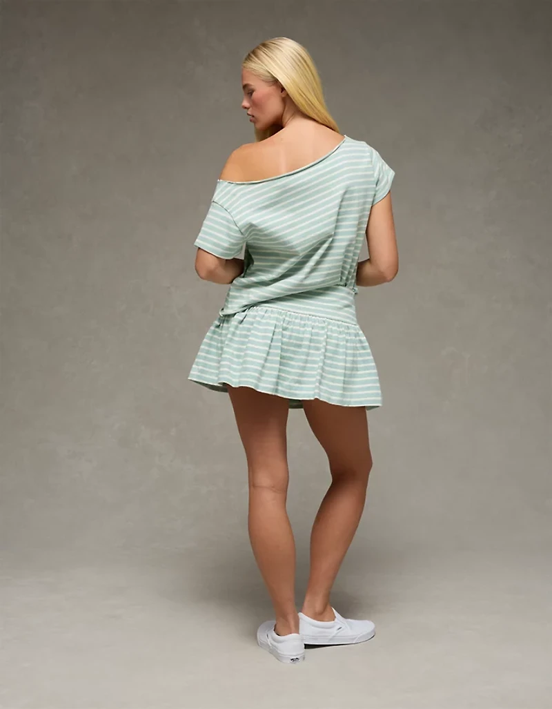 AE Off-the-Shoulder Striped T-Shirt