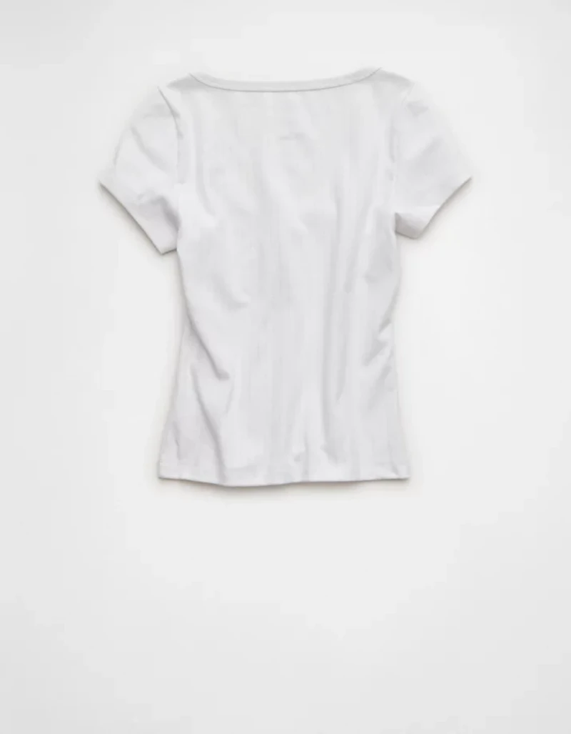 AE Pointelle Button-Up Baby Tee