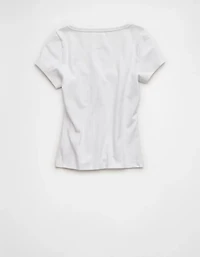 AE Pointelle Button-Up Baby Tee
