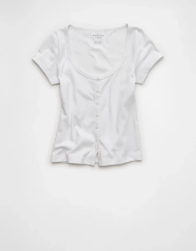 AE Pointelle Button-Up Baby Tee