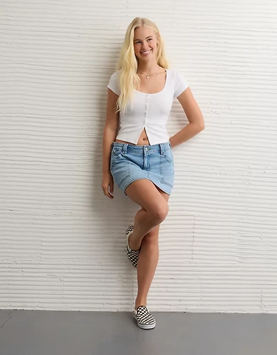 AE Pointelle Button-Up Baby Tee